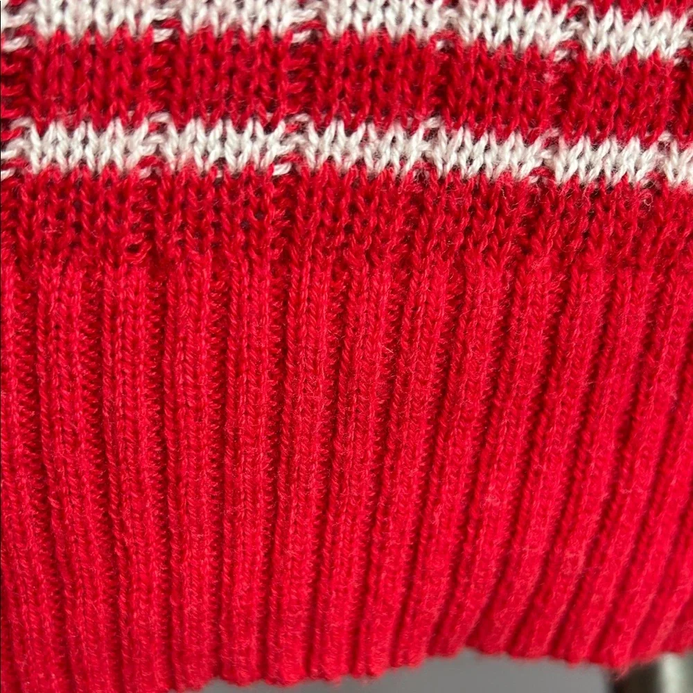 BDG Striped Red Beige Brown Oversized Lightweight Crewneck Sweater Size XS